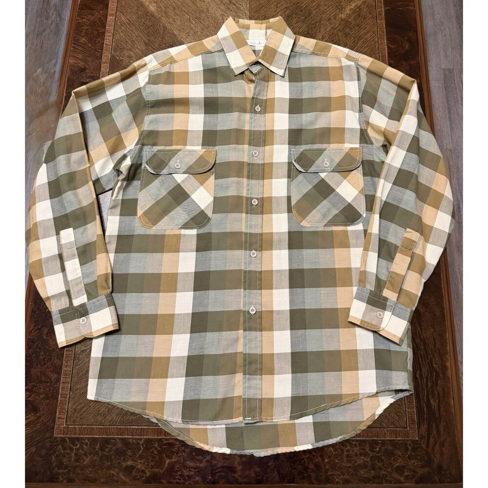 Vintage Panama Jill Women’s M Plaid Long Sleeve Cotton Woven Button-Up Shirt